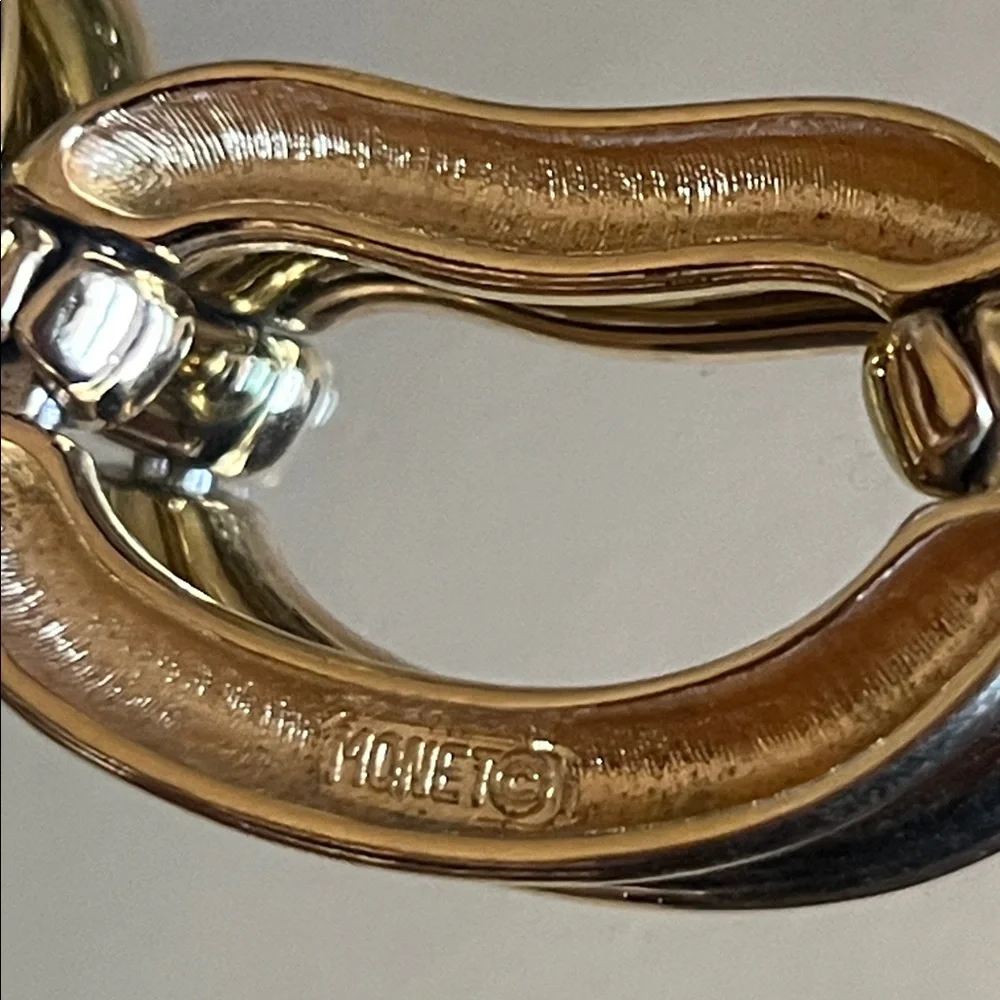 Vintage Monet Bold Link Gold Double Snake Chain Necklace 1960’s-1970’s - Picture 7 of 12